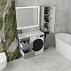 Style Line Тумба с раковиной под стиральную машину Даллас 100 L Люкс Plus подвесная серая – фотография-22
